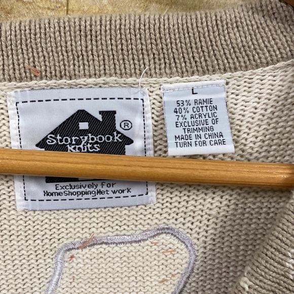 Vintage Storybook Knits cardigan sweater called Giraffe Language size large - Picture 2 of 11